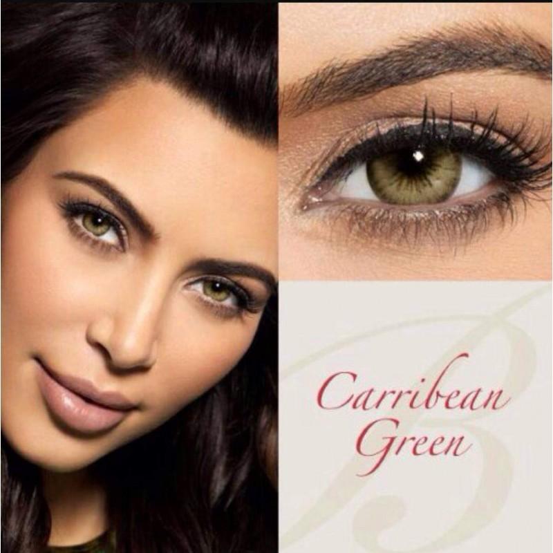 Bella color contact lens diamonds caribbean green اخضر كاريبي - منصة سلة